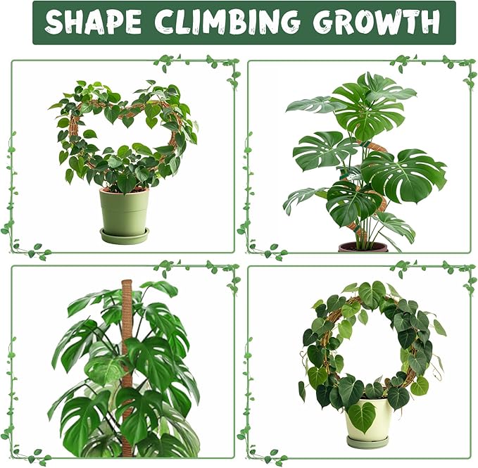 2 Pack 27.56 Inch Bendable Moss Pole for Monstera,70cm Monstera Plant Support Stakes Moss Sticks for Climbing Indoor Plants Pothos Philodendron,Coir/Coco Plant Trellis for Potted Climbers Houseplants