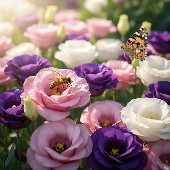 Lisianthus Seeds, Pack of 100 Mixed Color Eustoma Grandiflorum Seeds, Flower Seeds for Planting