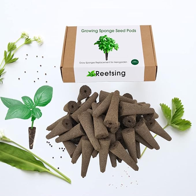 100 Pack Hydroponics Sponge,Replacementpre-Grow Sponges,Hydroponics Growing System Kit Compatible with Aerogarden sponges,Supplement pods for hydroponic Indoor Garden Growing System