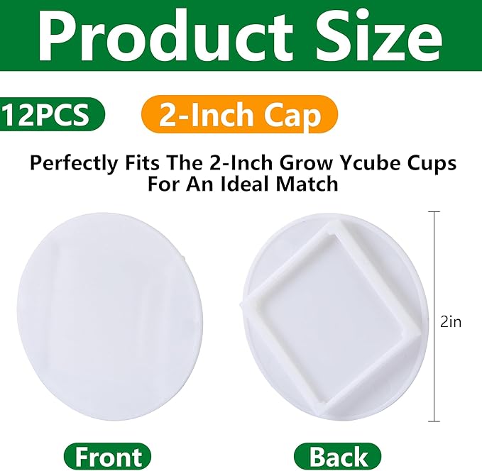 EBaokuup 12 Pcs Hydroponics yPod Caps with Colored Lables, Grow Cubes Cap Compatible with yPod, Plant Grow Pods Cover for Garden Hydroponics Growing System