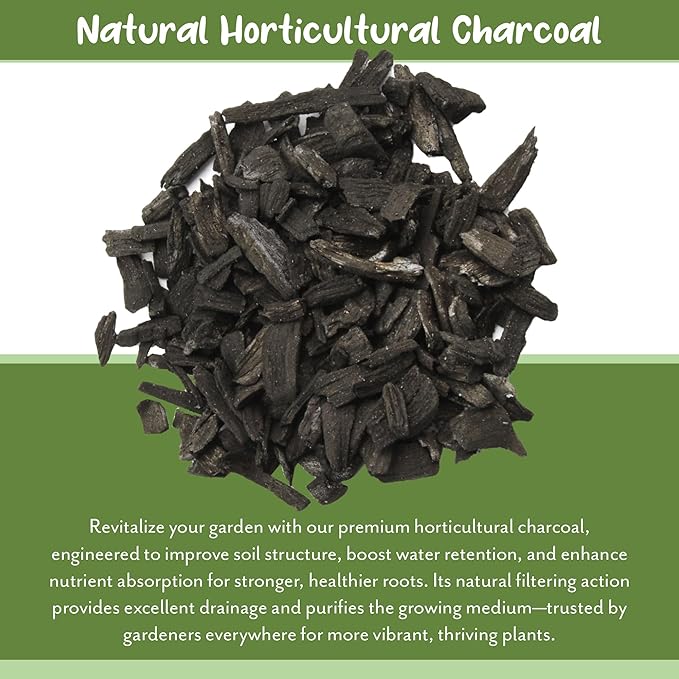 Soil Sunrise Horticultural Charcoal for Indoor Plants (8 Quarts) Hardwood Soil Additive for Orchids, Terrariums, and Gardening