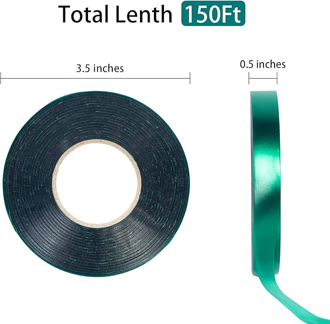 Unves Garden Plant Tape Roll, 1/2" 150 Ft Garden Tapes for Plants, Reusable Thick Green Plant Support Tape Ties, Nursery Tree Tapes for Indoor Outdoor Tree, Vegetables, Branches Support