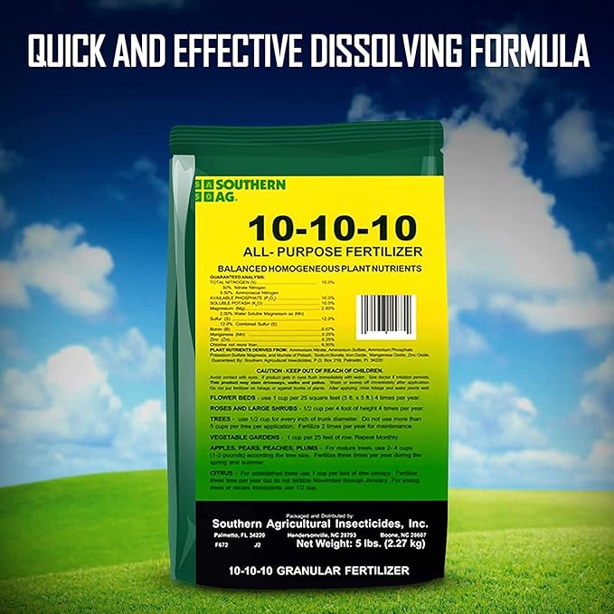 Southern Ag All Purpose Granular Fertilizer 10-10-10, 5 LB Size: 5 LB