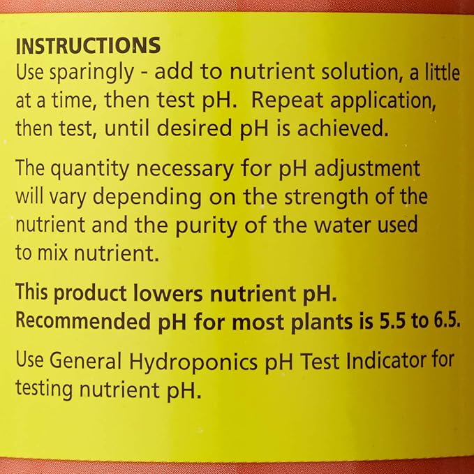 General Hydroponics HGC722120 Liquid Premium Buffering for pH Stability, Quart, Orange