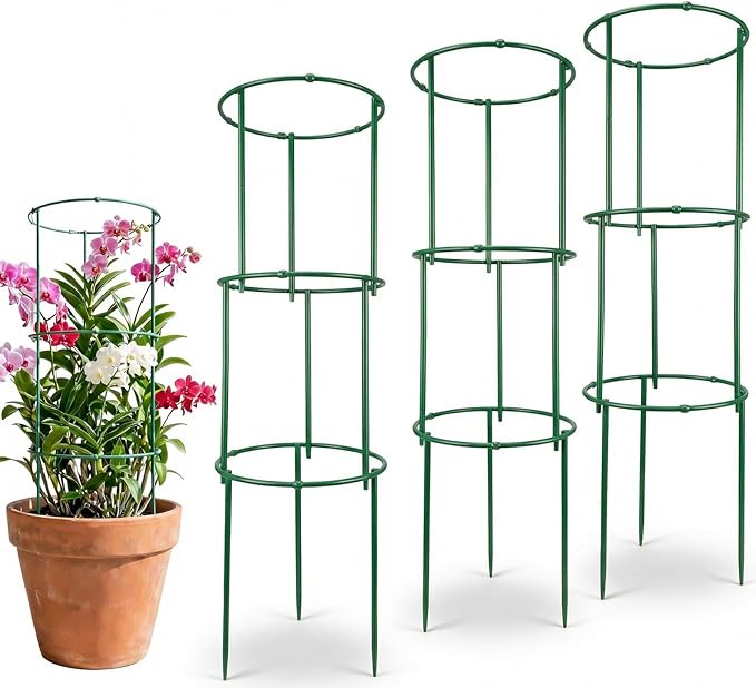Tomato Cage - Tomato Plant Support,Tomato Trellis Plant Stakes Support, Pots and Garden Climbing Vegetables Plants Flowers,Plant Stakes for Indoor Plants，3pcs