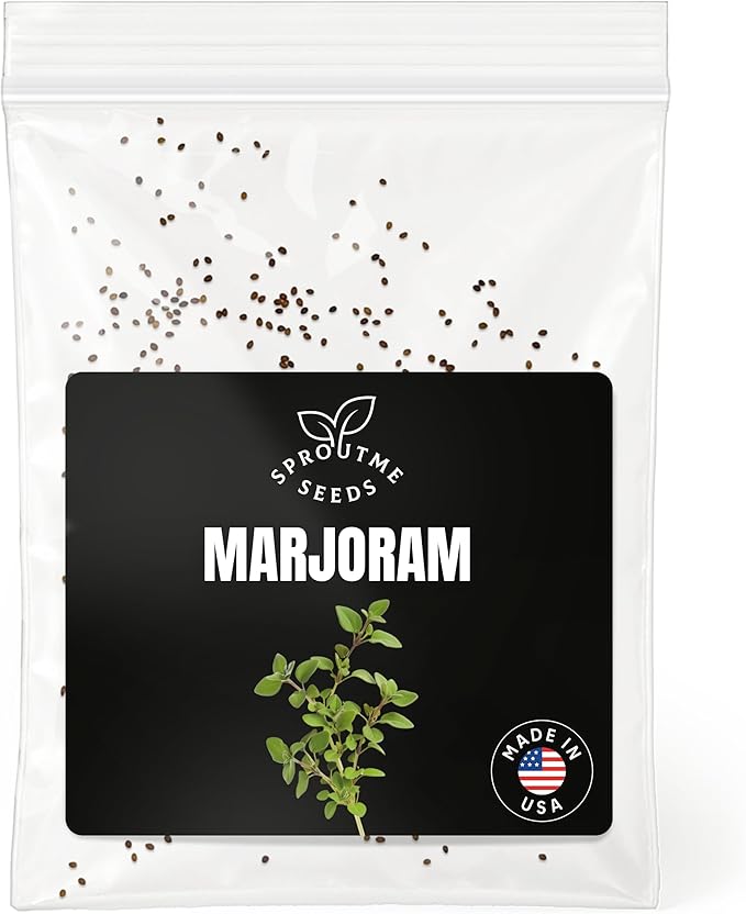 Fall & Winter Marjoram Seeds for Indoor & Outdoor Planting – 200+ Non-GMO Heirloom USA-Grown Sweet Aromatic Culinary Herb with High Germination (Origanum majorana)