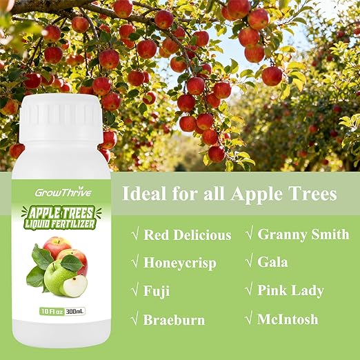 10oz Organic Apple Tree Fertilizer - Microbial Probiotic Liquid Plant Food for Indoor & Outdoor Fruit Trees, Root Booster & Leaf Revivifier, 1:400 Concentrated
