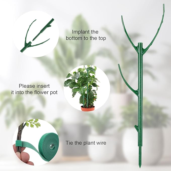 30 Pack Stackable Plant Support Stakes, Climbing Plant Support Structures, Plants Holder Stick for Monstera, Pothos, Philodendron Garden Plant Stakes for Indoor Outdoor Plants