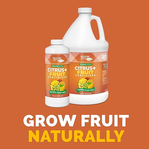 Bloom City's Organic Citrus & Fruit Fertilizer for Fruit Trees - Citrus Tree Fertilizer for Potted Trees - Perfect Lemon Tree Fertilizer, Gallon (128 oz)
