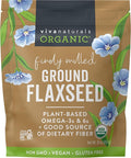 Viva Naturals Organic Ground Flaxseed, 30 oz (850 g) – Plant-Based Protein, Vegan Omega-3 & Fiber, Finely Milled Flax Seeds, Perfect for Smoothies & Baking