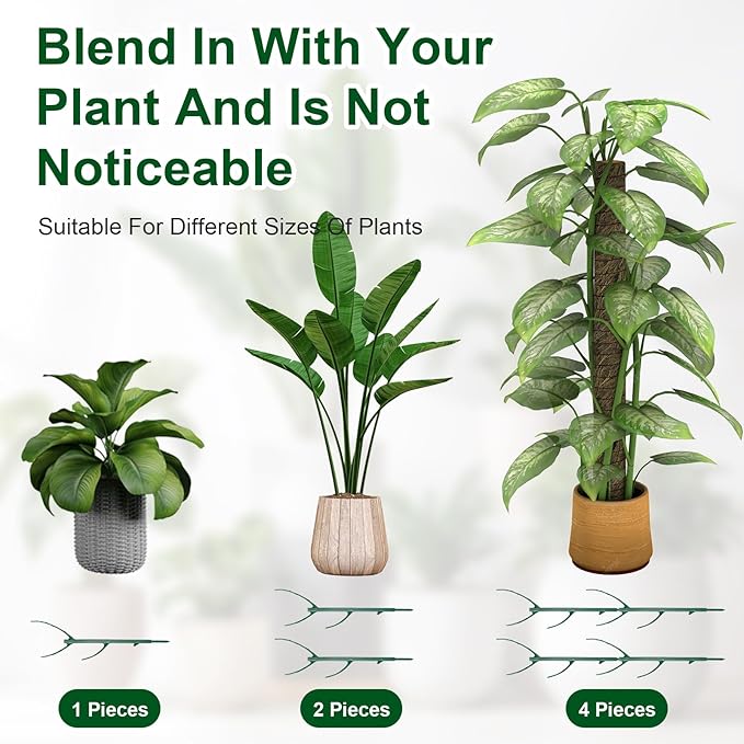 30 Pack Stackable Plant Support Stakes, Climbing Plant Support Structures, Plants Holder Stick for Monstera, Pothos, Philodendron Garden Plant Stakes for Indoor Outdoor Plants