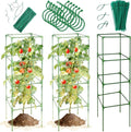 3 Pack Tomato Cages for Garden - 48" Square Tomato Cage for Pots & Raised Garden Bed - Heavy Duty Tall Tomatoes Trellis Plant Stakes Support for Vertical Climbing Plants Vegetables & Flowers