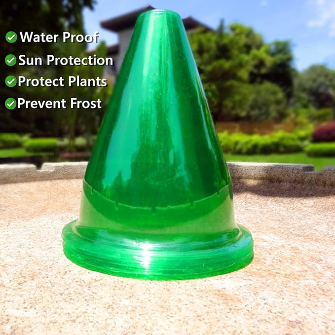 【36 Pieces】Garden Cloches for Plants, Multifunctional Plant Cover Plant Protectors Transparent Bell Jar Cloche Protection Plants from Birds, Animals, Frost, Freeze Weather,7.8" D x 9.4" H, Green