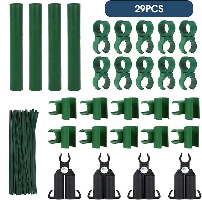 Adjustable Plant Trellis Connectors, Plastic Garden Stakes Clips for 0.78 inch Diameter Poles Connecting Joints for Tomato Cage Cucumber Teepee Climbing Plants Frame