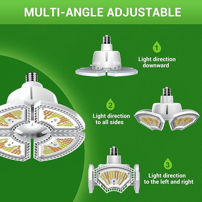 RDJ Bouns 80W Dimmable Grow Light Bulb with Remote Control, Full Spectrum Plant Bulb with 4/8/12H Timer, E26 Base LED Grow Lamp for Large Indoor Plants, Monstera, Fiddle Leaf Fig