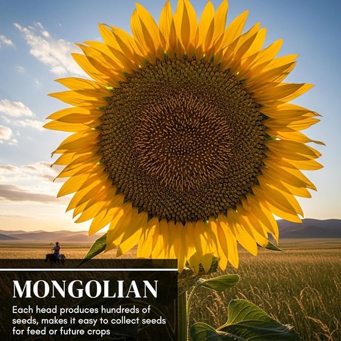 Mongolian Sunflower Seeds – 10 Seeds per Packet, Easy-to-Grow for a Diverse Garden - Tall, Vibrant Yellow Blooms for Garden Beds, Containers, Pollinator-Friendly, Ornamental Annual Flowers