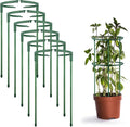 12 PCS Plant Support Stakes, Stackable 3 Tier Garden Flower Support, Half Round Plant Stakes, Tomato Cages, Trellis Support Rings for Climbing Plants Vegetables Flowers Fruits