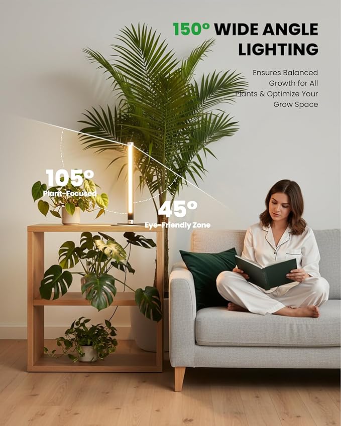 SJZX Grow Light for Indoor Plants, 40 LEDs Full Spectrum Plant Light Stand with Timer, High PPFD Grow Light, 1.2ft Vertical Standing/Hanging Indoor Plant Light for Small Plant Herbs in Home & Office