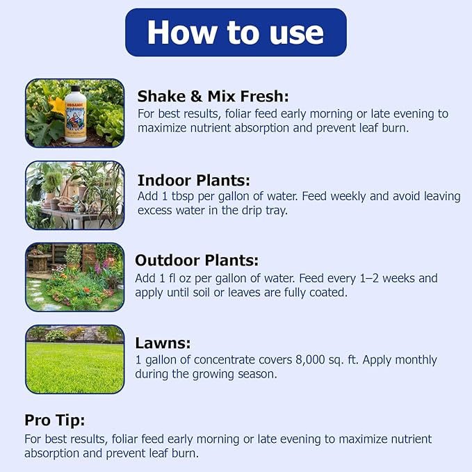 Neptune's Harvest Fish Fertilizer (2-4-1) - Organic Liquid Plant Fertilizer - Fish Hydrolysate for Vegetables, Flowers, Fruit, Trees, Grass - Indoor and Outdoor Plant Food (Pint)