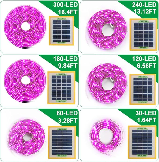 Solar Panel LED Grow Light Full Spectrum 5V Grow Light Strip 3M 2835 LED Phyto Lamps 9.84ft Flower Seed Hydroponic Light for Indoor Plants Greenhouse Hydroponic Seedling Growing Lamp