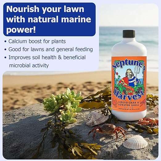 Neptune’s Harvest Organic Crab & Lobster Shell Multi-Purpose Liquid Fertilizer (2-0-2) - 36oz Bottle - Rich in Nutrients Soil Fertilizer - Plant Food for Lawns, Gardens, and Vegetables