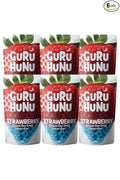 GURU HUNU Freeze Dried Strawberry 6 Pack - Dehydrated Fruit Chips Camping Snacks Fruit - Bulk Dried Fruit No Sugar Added, Dry Fruit Snacks Healthy Gift (Strawberry - 6 Pack)