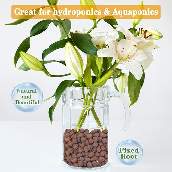 Legigo 7 LB Organic Leca Clay Pebbles for Plants, 4mm-16mm 100% Natural Leca Balls for Indoor Plants, Hydroton Clay Pebbles for Plants Hydroponic Aquaponics Growing Orchid Drainage Terrarium