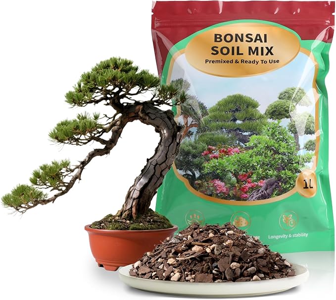 Premium Bonsai Soil 10qt- Aerated & Fast-Draining for Bonsai Pots, Promotes Healthy Growth