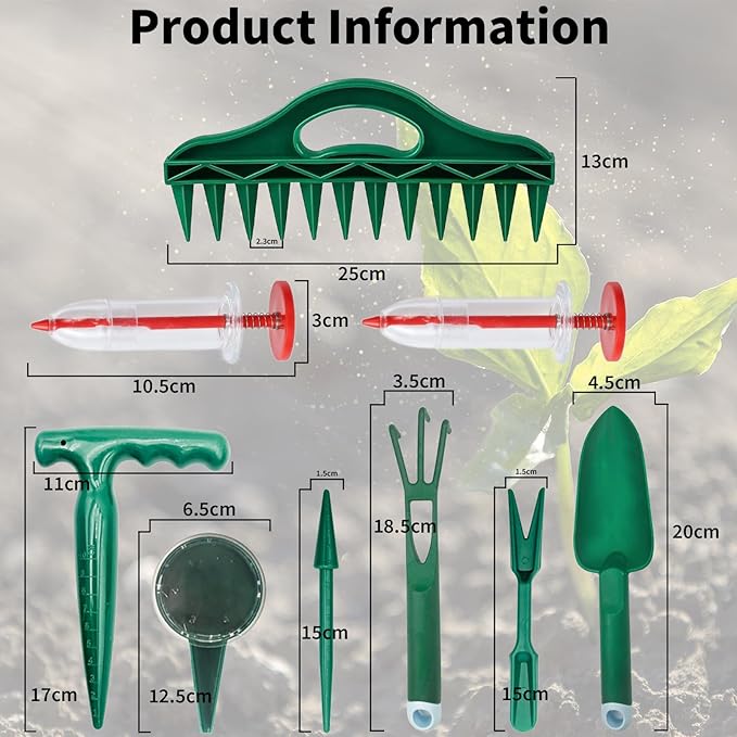 2026 Upgraded All-in-One Gardening Tool Kit: Thickened Repotting Mat, 12-Hole Punch Tools, Handheld Seed Planter & Spreader, 10 Pcs for Precise Sowing Indoor/Outdoor Ideal Gift for Planting Enthusiast