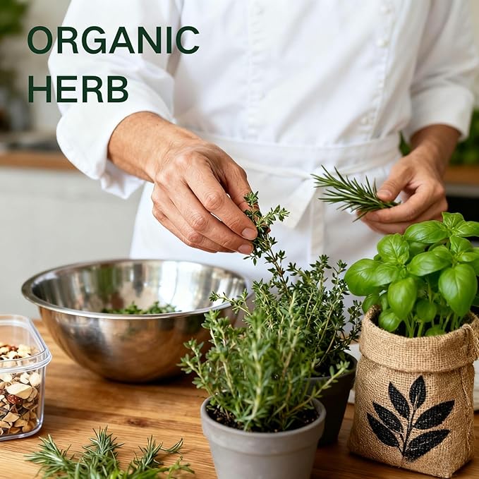 Organic Indoor Herb Garden Start Kit - Unique Gifts for Women, Valentine's Day Gift, Easy House Plant- Birthday for Women,House Warming Gift New Home- Fresh Herb Garden DIY Crafts for Adults