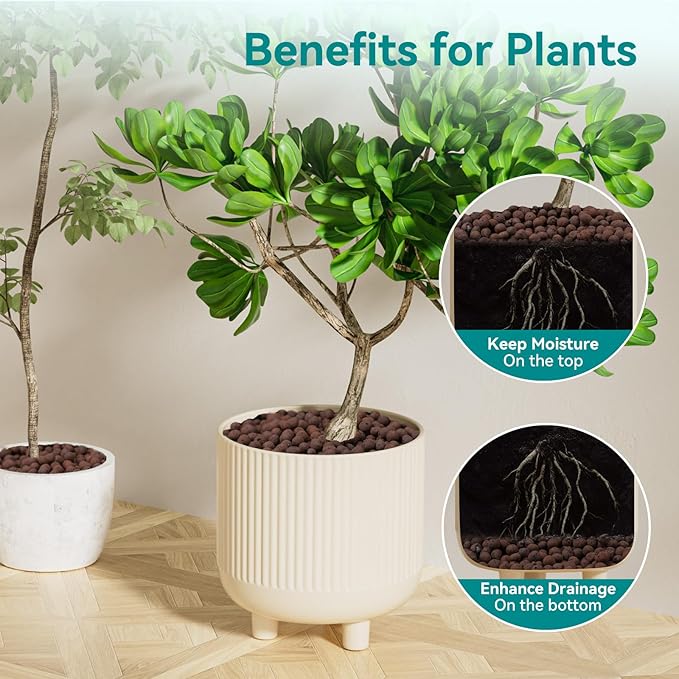 5 lbs LECA Clay Pebbles for Plants, 4-16mm Lightweight Clay Balls for Plants Drainage, Hydroponic Growing, Aquaponics, Orchid Potting Mix, Natural LECA Balls for Soil Root Development