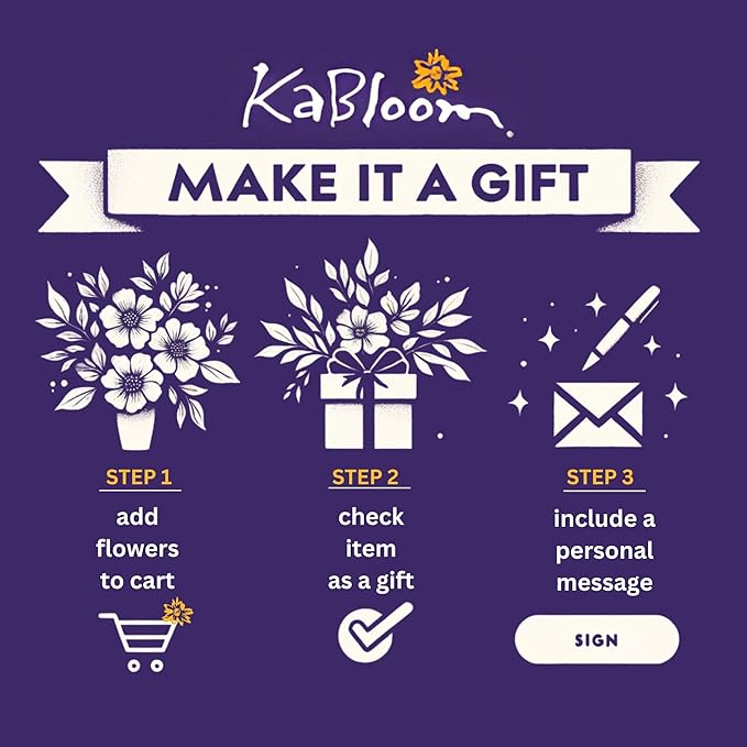KaBloom PRIME NEXT DAY DELIVERY - Fall Collection - Bouquet of 3 Oriental White Lily 5 Purple Orchid With Lush Greens.Gift for Birthday, Sympathy, Anniversary, Mother’s Day Fresh Flowers