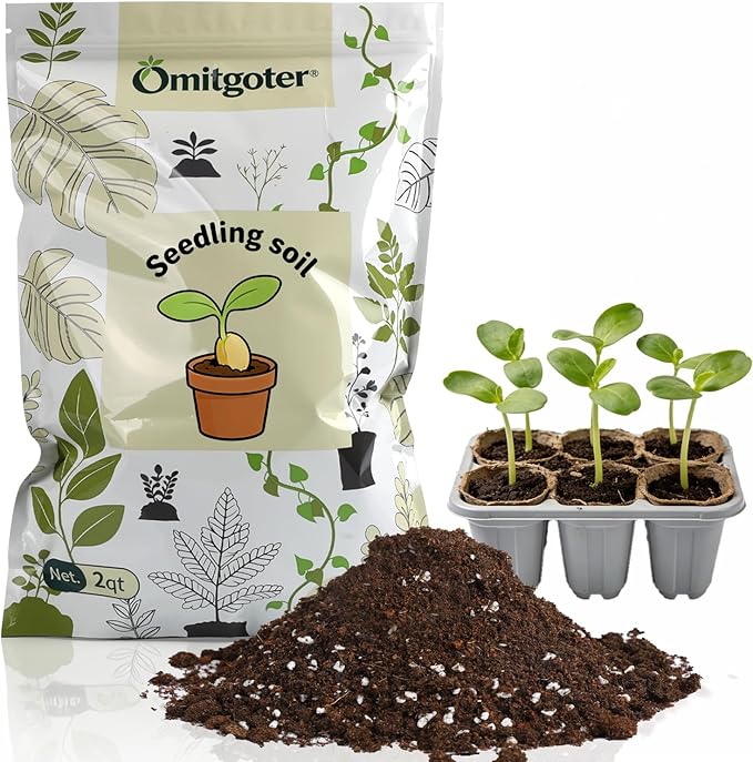 Organic Seed Starter Soil and Potting Mix 2qt ，100% Natural,Promotes Rapid Rooting & Germination