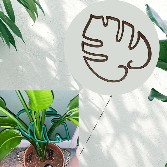 Chatelet Monstera Leaf Plant Support | Unique & Aesthetic Monstera Plant Support | Keeps Plants Tame & Growing Vertical | Made in USA (Mini, Tan), 30870