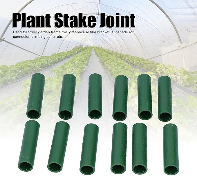 Plant Stake Connector, Garden Support Stakes Connectors Kit for Climbing Plants Greenhouse Frame Rod Joint Adjustable Pipe Connection Durable PP Material Weather Resistant Reusable Garden Accessories