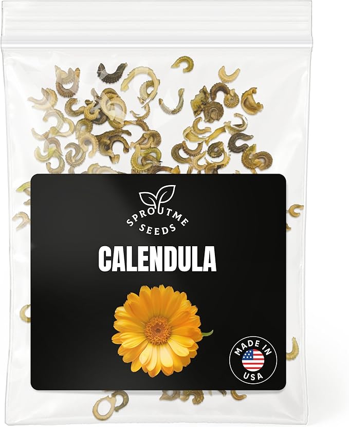Fall & Winter Calendula Seeds for Indoor & Outdoor Planting – 150+ Non-GMO Heirloom USA-Grown Edible & Medicinal Flowers with High Germination (Calendula officinalis)