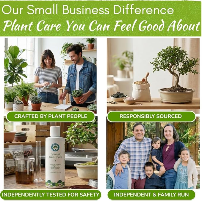 Bonsai Tree Food | Premium, Gentle Liquid Fertilizer for Healthy Growth, Strong Stems and Beautiful Blooms | 3-3-3 Balanced NPK Concentrate | Made in USA | 8 oz (240 ml)