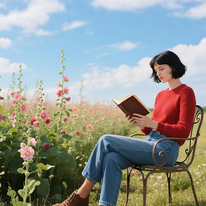 Hollyhock Seeds 3000+ Bulk Pack - Mixed-Color Perennial Blooms, Attracts Pollinators, Easy to Grow, Tall Garden Beauty - Perfect for Outdoor Landscaping, Backyard Shade, and Cottage Flower Gardens