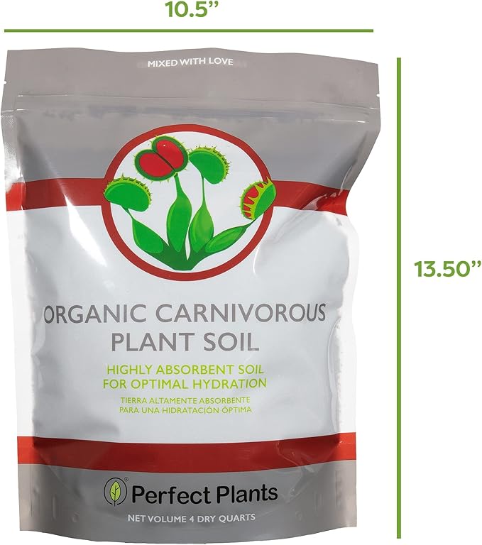Perfect Plants Carnivorous Plant Soil | 4 Qts. Organic Premium Mix | Use with Venus Fly Traps, Pitcher Plants, or Other Carnivorous Plants