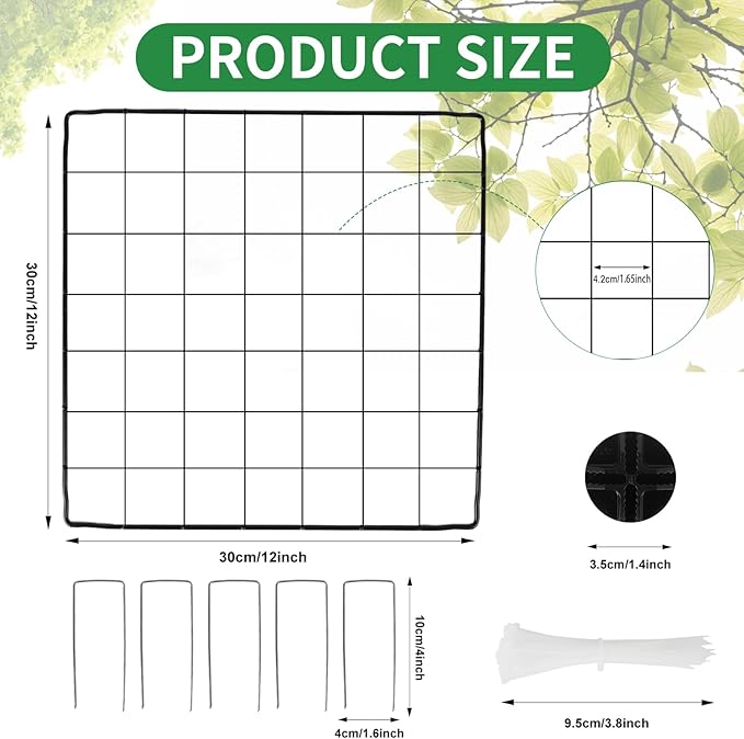 DYAUS 4 Packs Plant Protectors from Animals, Plant Cages for Outdoor Plants, 20Pcs 12"x12" Metal Plant Covers from Animals, Heavy Duty Chicken Wire Cloche, Garden Cloches to Keep Animals Out