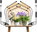 3 Heads Plant Lights for Indoor Growing, 2 Pack Grow Lights for Seed Starting, Full Spectrum Clip Grow Lamps with Auto ON & Off Timer 3/9/12H, 3 Switch Modes, 10 Dimming for Houseplants