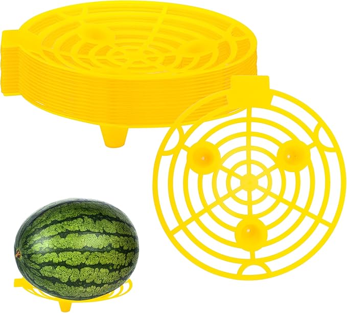 15 Pack Melon Cradle for Garden Pumpkin Support Stand Trellis,Avoid Ground Rot,Plastic Plant & Garden Support for Pumpkin Watermelons Squash Strawberries(Yellow)