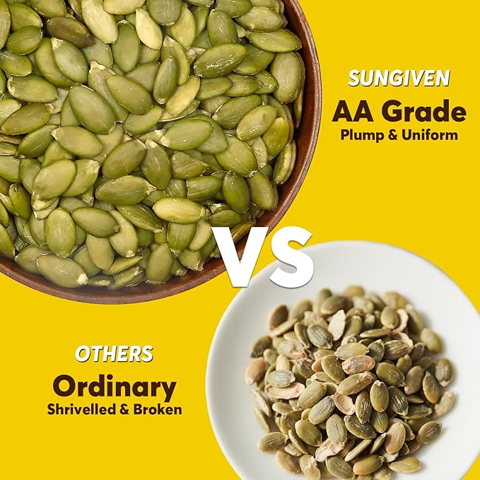 SUNGIVEN Organic Pumpkin Seeds 28 Oz Shelled Raw Gluten Free Non GMO Vegan for Baking Salad Breakfast Snack