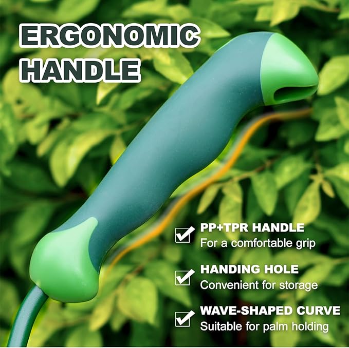 Garden Hand Rake, 3 Prong Hand Cultivator Garden Tool with Ergonomic Rubber Handle, Manual Small Hand Rake Soil Tiller for Digging, Aerating Soil, Weeding, Cultivating with Hanging Hole