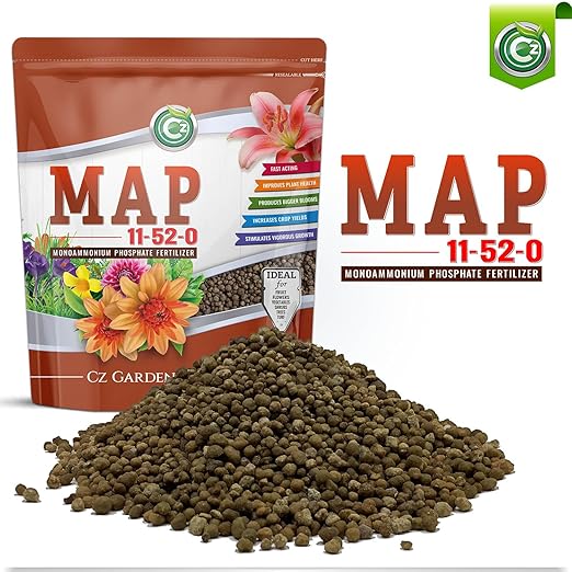 11-52-0 MAP Fertilizer - Made in USA - Nitrogen and Phosphorus Plant Food for Indoor/Outdoor Plants & Flower Gardens - Promotes Vigorous Growth and Big Blooms!