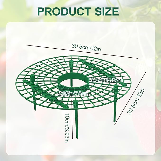 ANGTUO 10 Pack Strawberry Plant Support, Strawberry Support Growing Racks for Keeping Garden(5 Square+5 Round)