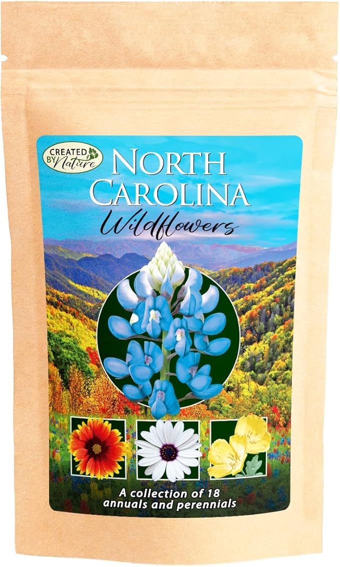 Created By Nature North Carolina Wildflower Seed Mix, 18 Flower Varieties, 35,000 Seeds