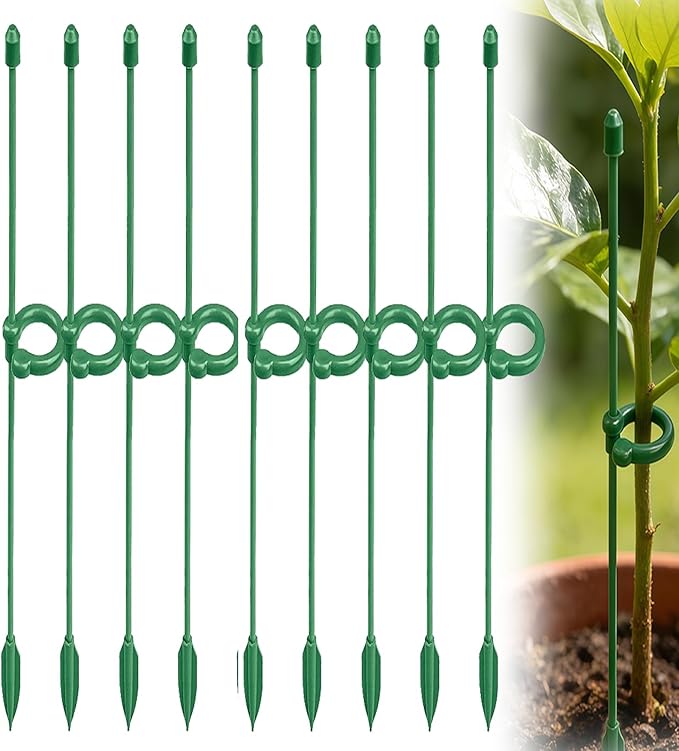 5 Pack Stackable Monstera Plant Support, Garden Plant Stakes for Indoor and Outdoor Plants, Climbing Plant Support Structures Plant Holder Stick Moss Pole for Support Tall Potted Plants (10 Pack)