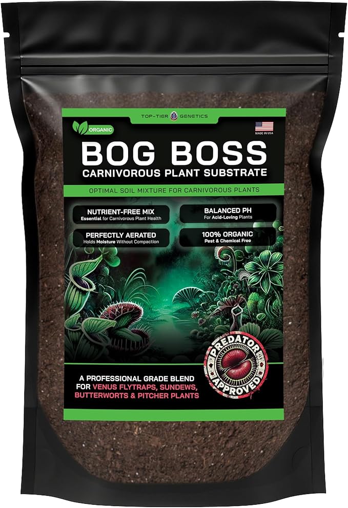 BOG BOSS - Premium Carnivorous Plant Soil Blend | Ideal for Venus Flytraps, Sundews, Nepenthes Pitcher Plants & Butterworts (2 QT's)