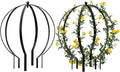 2 Pcs Large Metal Trellis Obelisks Sturdy Round Circle Trellis for Climbing Plant Support Indoor Outdoor Potted Vines, Cucumbers & Flowers, Patio Doorway Garden Decor (Black, 18.50 x15'')